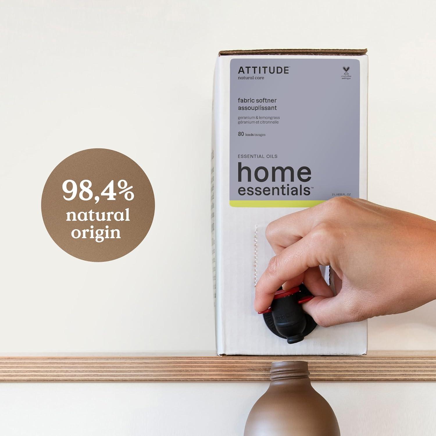 image:imageATTITUDE Liquid Fabric Softener Natural Origin Ingredients For White and Colored Clothing Deodorizes Gentle on Delicate skin Infused With Essential Oils Geranium amp Lemongrass 38 Loads 32 Fl OzGeranium  Lemongrass