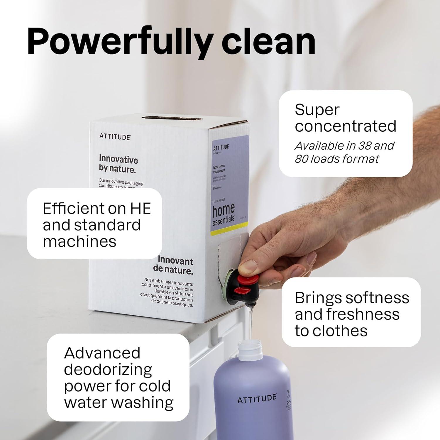 image:imageATTITUDE Liquid Fabric Softener Natural Origin Ingredients For White and Colored Clothing Deodorizes Gentle on Delicate skin Infused With Essential Oils Geranium amp Lemongrass 38 Loads 32 Fl OzGeranium  Lemongrass